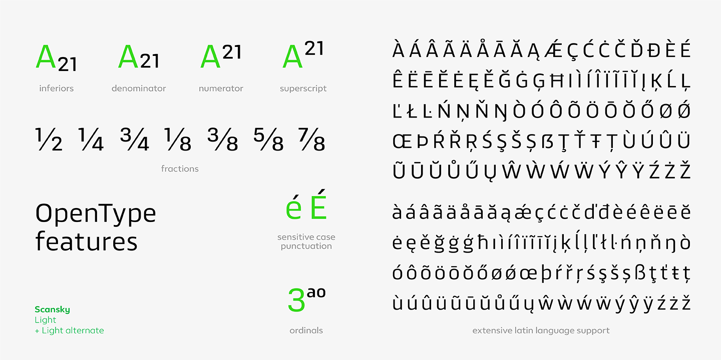 Przykład czcionki Scansky Extra Light Italic